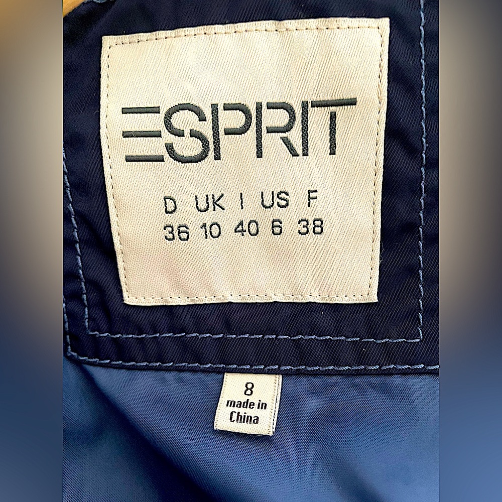 ESPRIT Blue Jacket Belted Zip Button - Picture 4 of 6